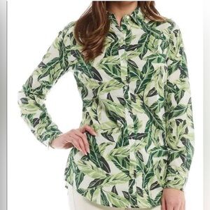 J. Mcglaughlin Lois Blouse Tropical Leaves Size Small EUC